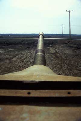 Tank barrel looking at Iraq (green bushes are Iraq